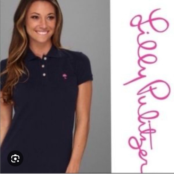 Lilly Pulitzer Tops - Lilly Pulitzer black polo shirt